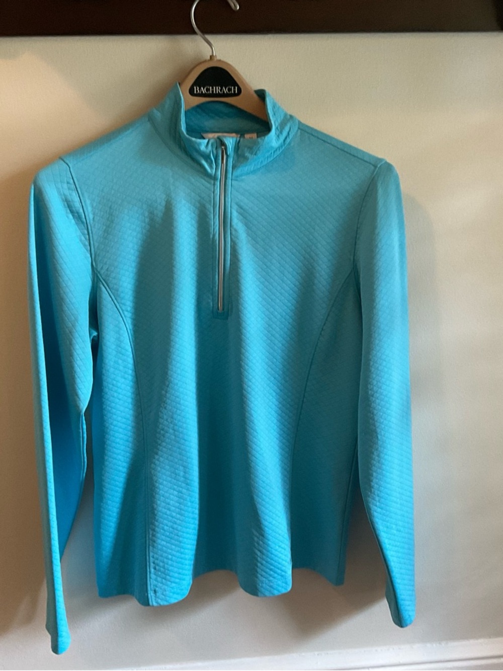 Lady Hagen Quarter Zip Pullover Turquoise Blue Long Sleeve Athletic Top Size M
